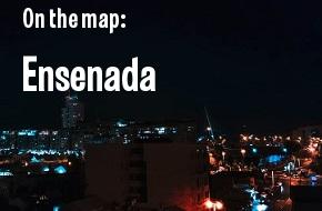 El mapa de Ensenada, México: calles, casas y plazas.