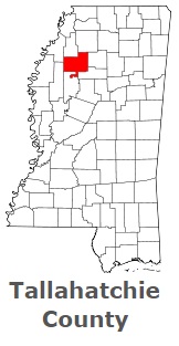 Tallahatchie County on the map of Mississippi 2024. Cities, roads ...
