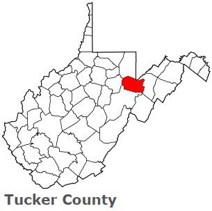 Tucker County on the map of West Virgin image