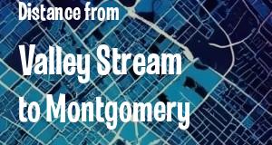 The distance from Valley Stream, New York 
to Montgomery, Alabama