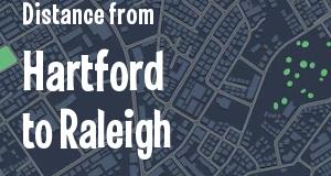 The distance from Hartford, Connecticut 
to Raleigh, North Carolina