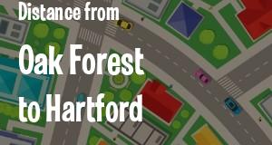 The distance from Oak Forest, Illinois 
to Hartford, Connecticut