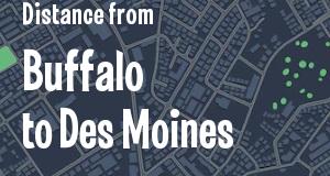 The distance from Buffalo, New York 
to Des Moines, Iowa