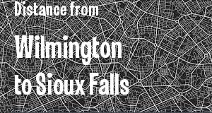 The distance from Wilmington, Delaware 
to Sioux Falls, South Dakota