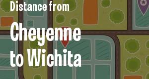 The distance from Cheyenne, Wyoming 
to Wichita, Kansas