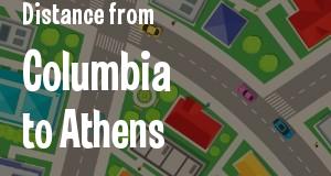 The distance from Columbia, South Carolina 
to Athens, Georgia
