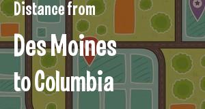 The distance from Des Moines, Iowa 
to Columbia, South Carolina