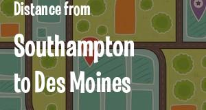 The distance from Southampton, New York 
to Des Moines, Iowa