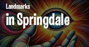 Landmarks in Springdale, Arkansas: map of famous places locations as of 2025.